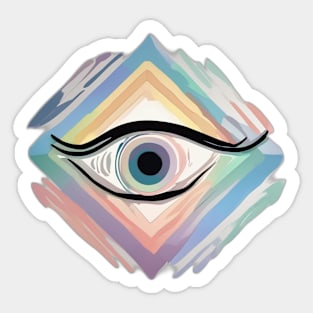 Abstract Eye Artwork with Colorful Geometric Layers No. 546 Sticker